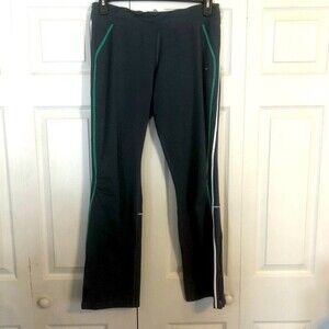 NIKE FIT DRY Gray Green White Stripe Track Pants Sweatpants Large Stretch